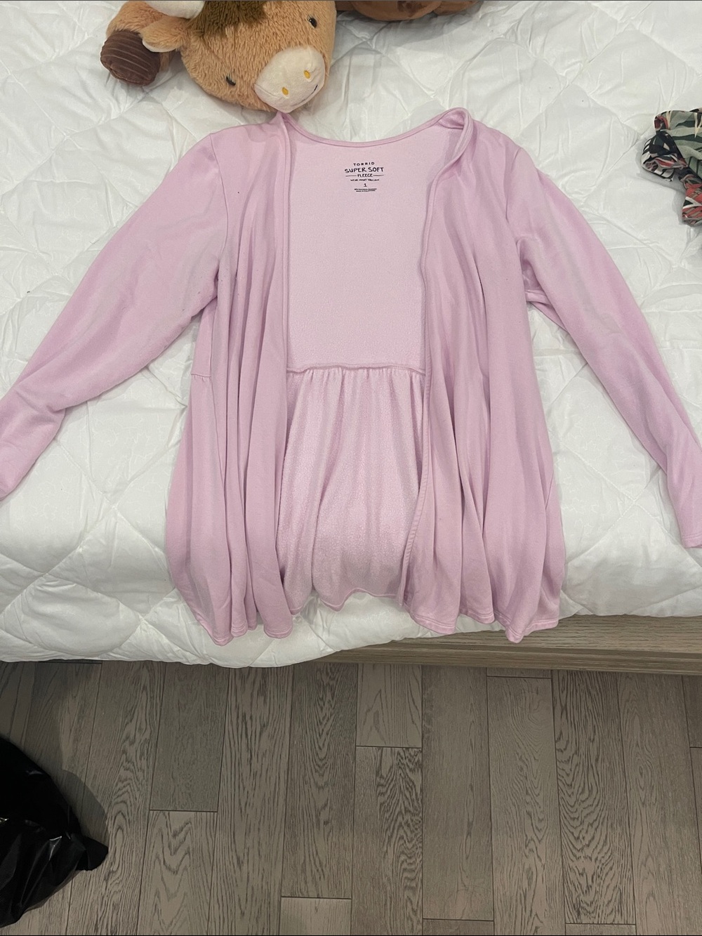Pink Lightweight Open-Front Cardigan Jacket
